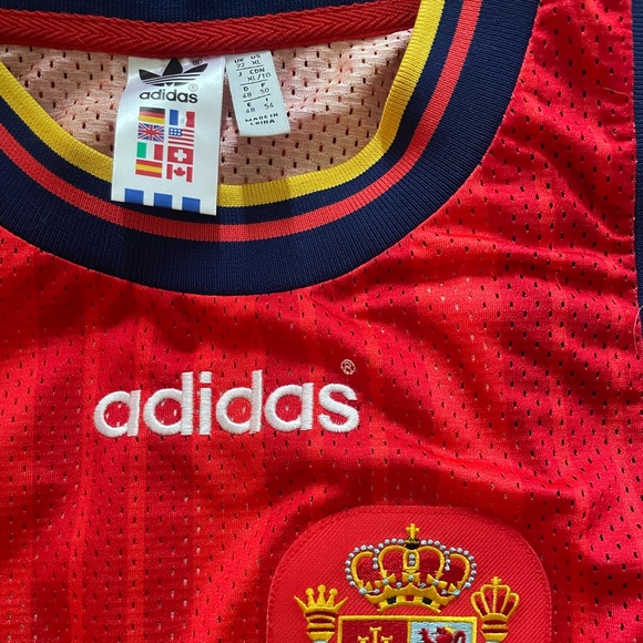 SPAIN #15 Adidas Originals Women's Red Tank Jersey Dress XL - Picture 6 of 7
